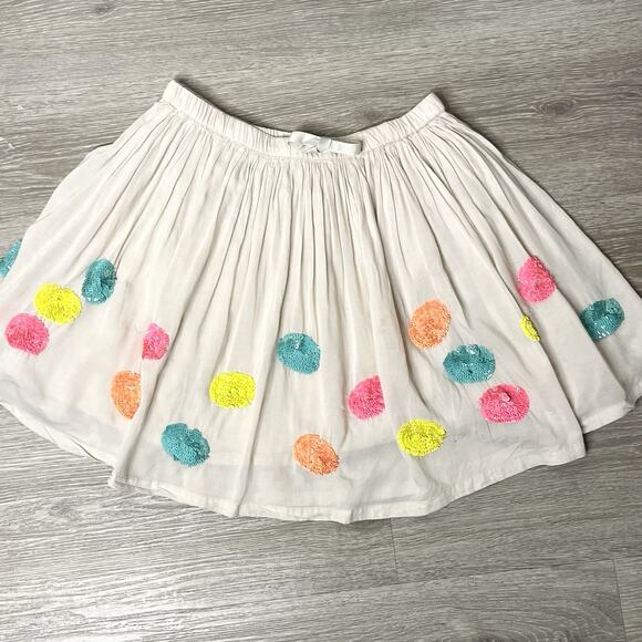 Mini Boden Girls Skirt 10-12Y Viscose Lined Pastel Sequin Embroidered Dot India - Picture 1 of 5